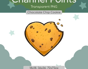 Heart Chocolate Chip Cookie Twitch Sub Badge | Stream Emote (Digital Asset