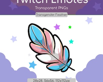 Trans Pride Feather Emote | Transgender LGBTQ+ Streamer Asset (Digital Download)