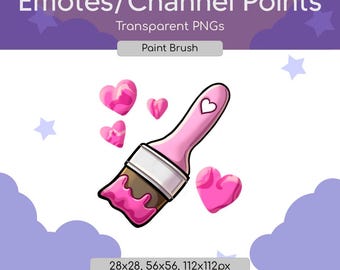 Icono de pincel rosa: emoticono de puntos de canal de Twitch (descarga digital)