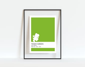 Retro Yoshi Gamer Kunstdruck – 13x18cm
