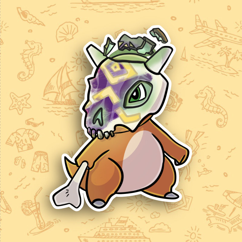 Cubone Pirate Pokemon Vinyl Sticker - Etsy