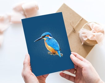 Kingfisher Greeting Card - Blank Card - Nature Stationery - Thank You Card - Bird Birthday Card