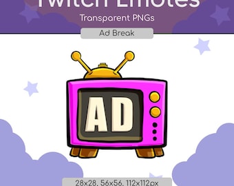 Emote rosa para pausa publicitaria de televisión / Alerta para streamers de Twitch PNG
