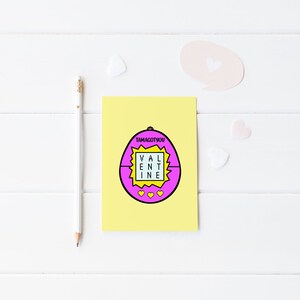 Tarjeta de San Valentín retro - Nostalgia de los 90 - Tarjeta en blanco - Tarjeta retro gamer