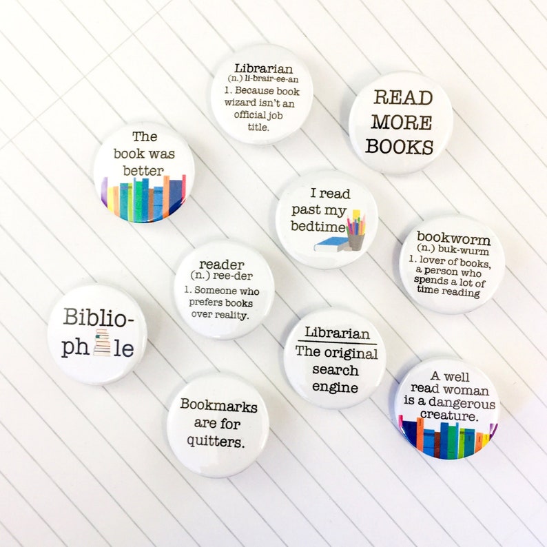 Book Lovers Pinback Button Badge