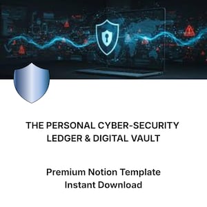 Personal Cyber Security Ledger, Digital Security Vault, Anti Scam Fraud Prevention Checklist, Notion Template