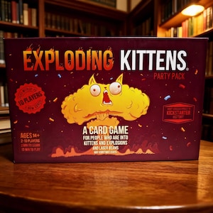 Exploding Kittens Party Pack-kortspel för familj och vänner, roligt strategispel för party, vuxen spelkväll, 2-10 spelare