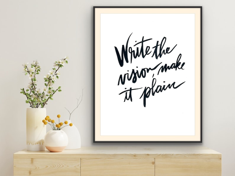 Write the vision make it plain bible verse art scripture etsy