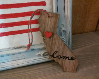 California State Ornament California Decor Christmas Ornament Wooden Ornament Rustic Christmas Decor Stocking Stuffers Holiday Gift