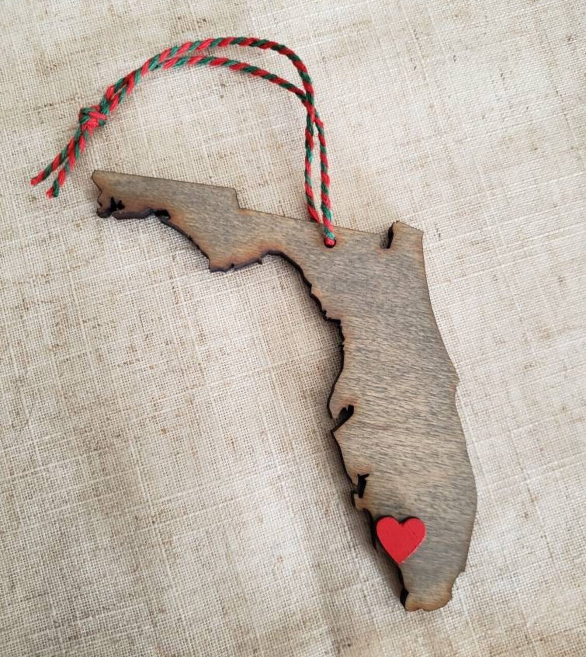 Florida State Ornament Florida Decor Rustic Christmas Ornament Etsy