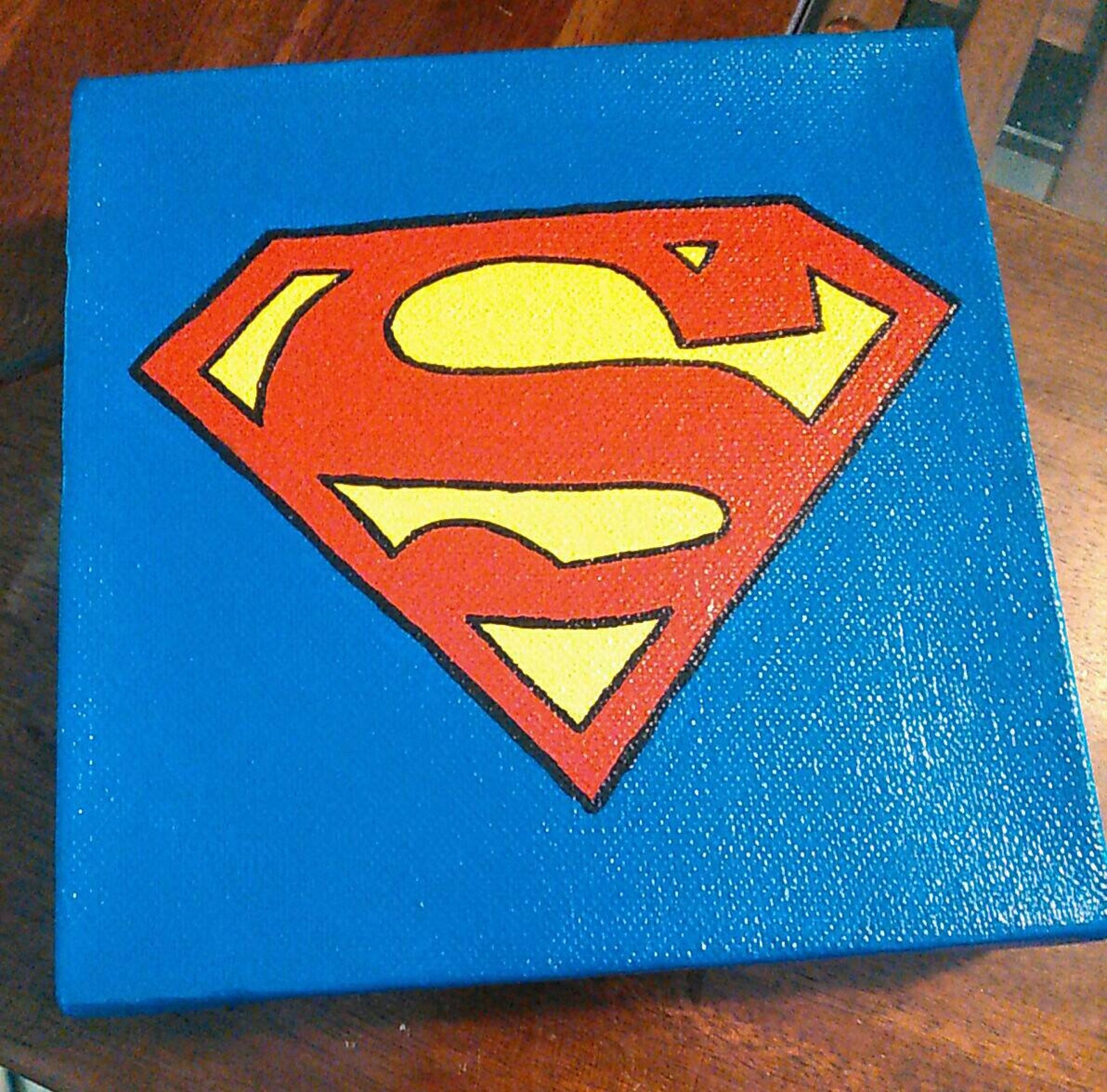 Superman 6x6 Acrylic Painting superhero paintings for kids Etsy