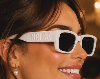 Bride Sunglasses White BRIDE Shades Bachelorette Party Accessories Bridal Shower Engagement Wedding Photo Props Bride To Be Gift Bride Shade
