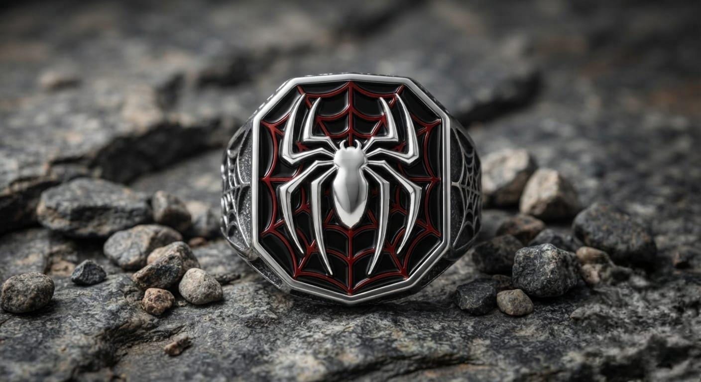 Spiderman Ring Sterling Silver - Etsy