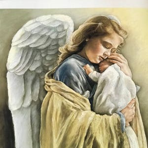 Infant loss art print miscarriage stillborn Art Print Giclee Angel and baby infant loss miscarriage art print grief gift stillborn gift for