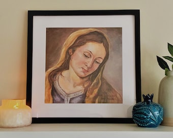 Blessed Mother- Catholic Art Print | Mary | Catholic gift mother’s day gift