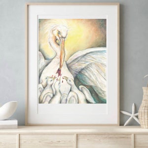 Pelican of the Eucharist Art Print Pelican in her Piety  Catholic Art Print  catholic gift Ordination gift priest gift holy orders present