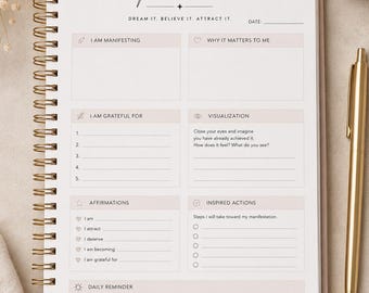 Manifesting Planner: Goal Setting, Gratitude, Affirmations, Visualization Journal