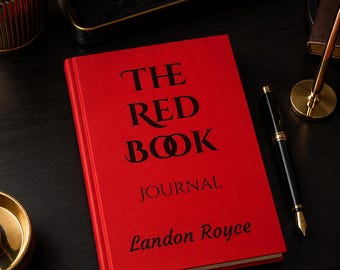 Diario personalizado de tapa dura roja / Agenda con nombre personalizado / 150 páginas