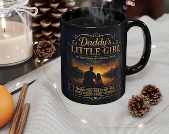 Taza "La niña de papá" / Taza de café con escena de puesta de sol para padre e hija / Regalo para papá