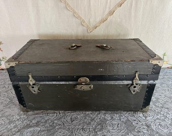 Antique Chemical Fire Extinguisher Wooden Carrying Trunk Case Apparatus