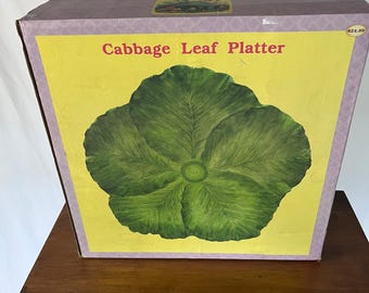 Cabbage Patch Cabbage Leaf Platter NIB Vintage 1980s Serving Dish HTF