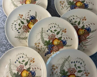 Universal Pottery Ballerina Oven Proof Fruit Dinnerware Partial Set USA