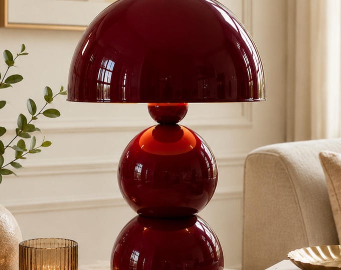 Retro Mushroom Lamp, Stacked Globe Table Light, Statement Home Decor