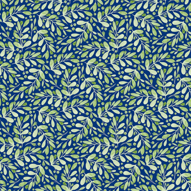 Green Leaf and Berry Seamless Pattern | Botanical Digital Paper ...