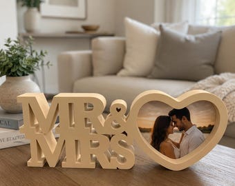 Personalized MR & MRS Photo Frame | Wedding Gift for Couple | Anniversary Keepsake | Engagement Decor | Custom Picture Frame