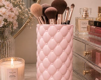 Gesteppter Make-up-Pinselhalter | Tufted Vanity Organizer, Badezimmer Thekenaufbewahrung
