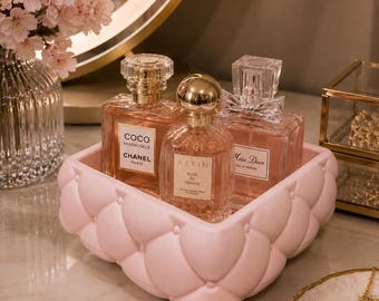 Gesteppter Waschtisch, Parfüm Schmuck Make-up Organizer, modernes Glam Decor