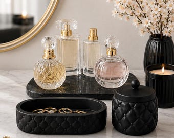 Luxury Vanity Tray & Canister Set | Set of 2