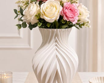 Spiralvase, moderne, dekorative Blumenvase, minimalistischer Herzstück, Wohnzimmerdekor