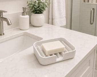 Moderne geriffelte Seifenschale - minimalistischer Badezimmer-Seifenhalter