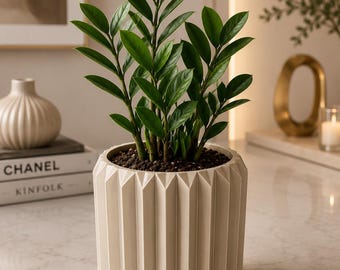 Geometric Planter Pot | Minimalist Matte Black Home Decor, Succulent Flower Vase