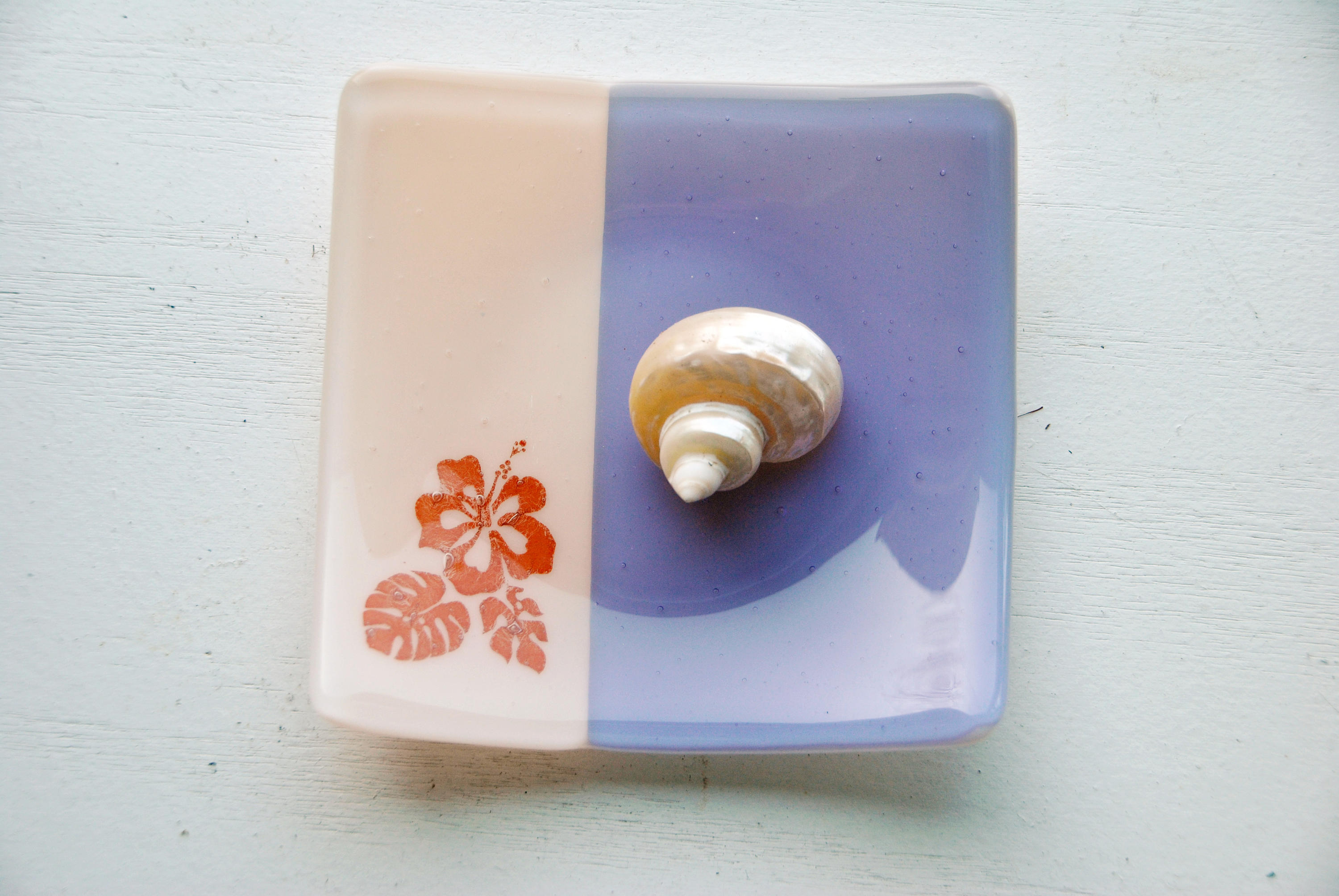 Hibiscus Glass Dish/Plate