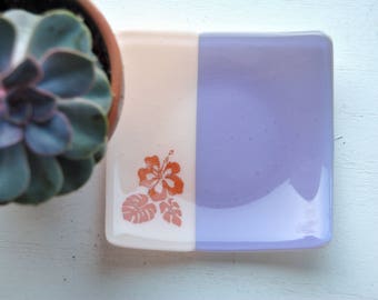 Hibiscus Glass Dish/Plate