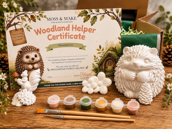 Paint Your Own Kit, Woodland Hedgehog Craft Box