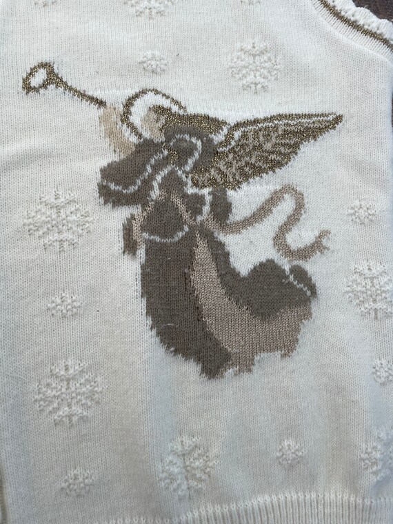 Christmas Sweater Vest, Vintage Angel Christmas S… - image 6