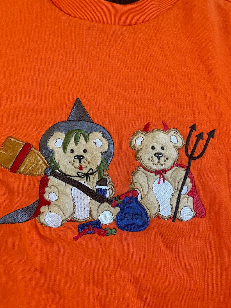 Y2K Halloween Sweater, Vintage Teddy Bear Halloween sweater, Pullover Halloween Sweater, Y2K Halloween Teacher Sweater, Halloween Sweatshirt image 6