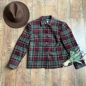 Vintage 90s Warm Plaid Blazer, Vintage Plaid Jacket, Size 4 Plaid Jacket, Vintage 90s Blazer, Plaid Blazer, 90s Preppy Girl, Clueless