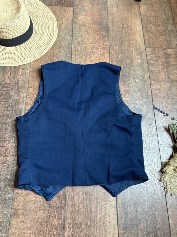 Vintage Dark Navy Blue Vest, Mad Med Vest, 60s Wo… - image 3