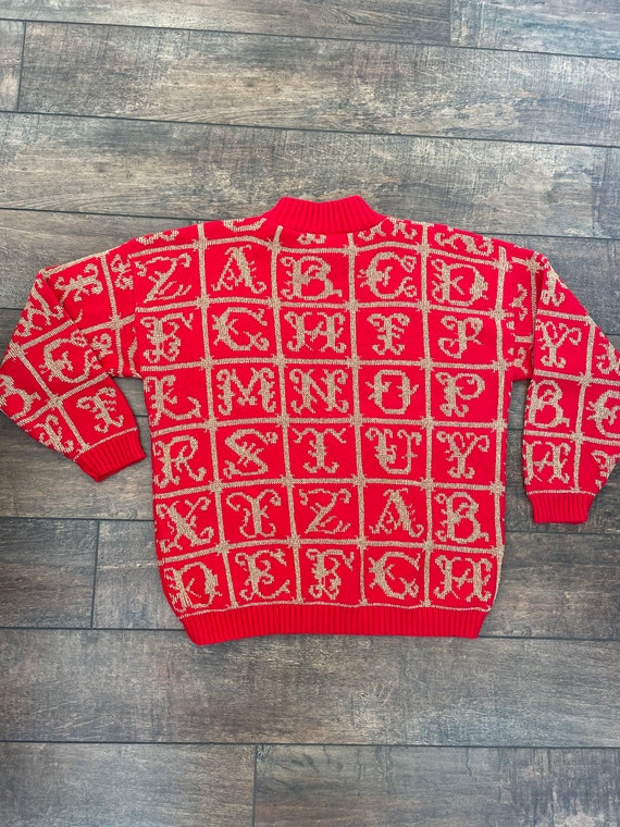 Christmas Turtleneck Sweater, Vintage 90s Christm… - image 3