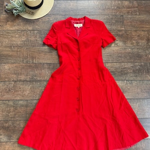 90s swing dress Haiem 90s Audio Tape Pattern Women's Short-Sleeve Scoop Neck Swing Dress
