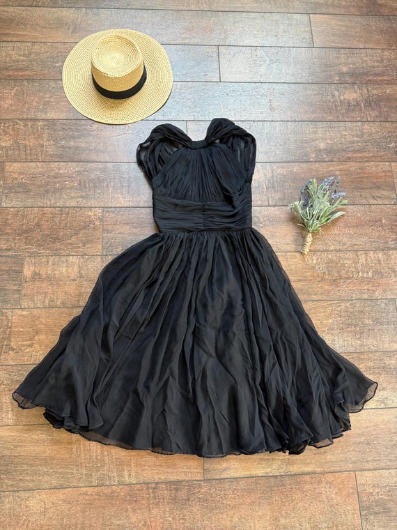60s Black Cocktail Dress - Size Small - 60s Vinta… - image 1