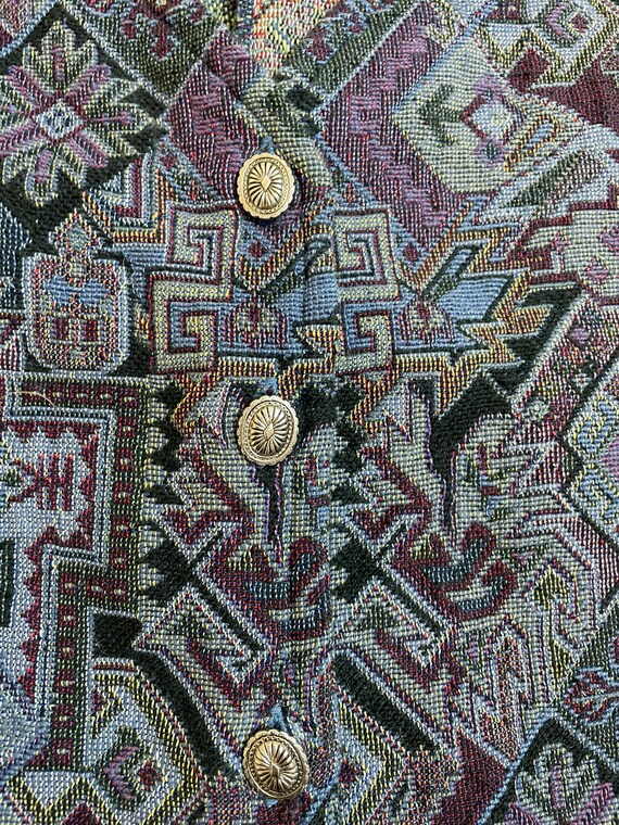 Vintage 90s Vest, 90s Brocade Vest, Vintage Broca… - image 5