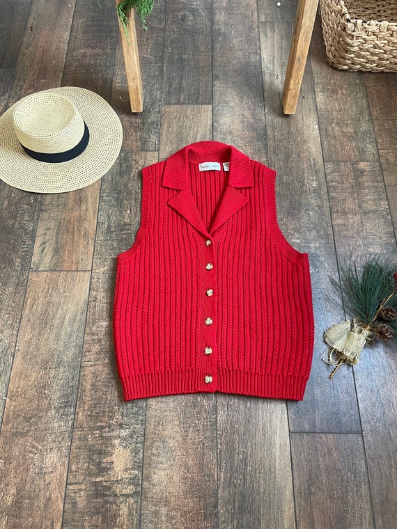 Vintage Cable Knit Sweater Vest, Vintage Mona Lis… - image 1