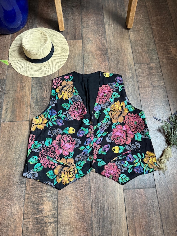 Vintage Floral Vest, Beaded Floral Vest, Sarah From Labyrinth Vest