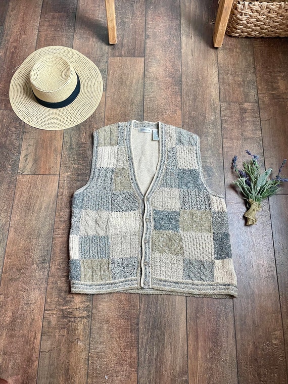Vintage Button Up Sweater Vest, Vintage Sweater V… - image 1