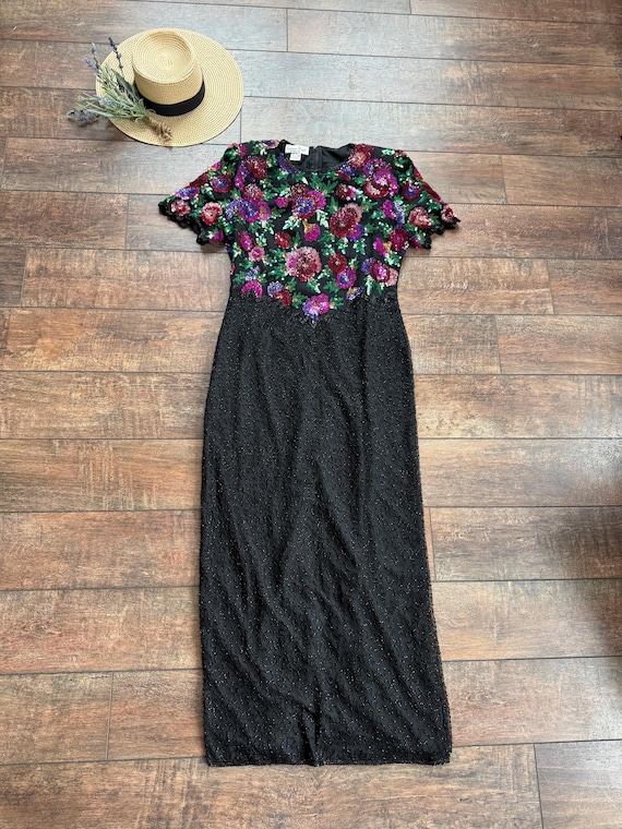 Vintage 80s Beaded Silk Cocktail Dress: Bright Floral Pink and Green - Size LARGE - Silk Beaded Sequin Dress, 90s Holiday Dress, FANCY DRESS - Etsy Israel Vintage 80s Beaded Silk Cocktail Dress: Bright Floral Pink and Green - Size LARGE - Silk Beaded Sequin Dress, 90s Holiday Dress, FANCY DRESS - Etsy Israel